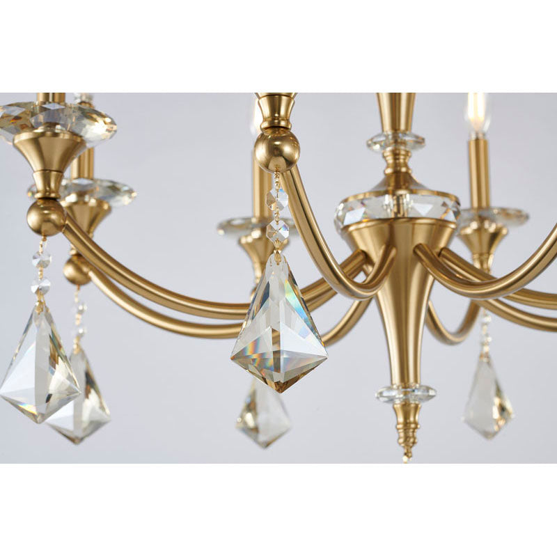 Frame Chandelier with Clear Hanging Crystals &amp; Accents