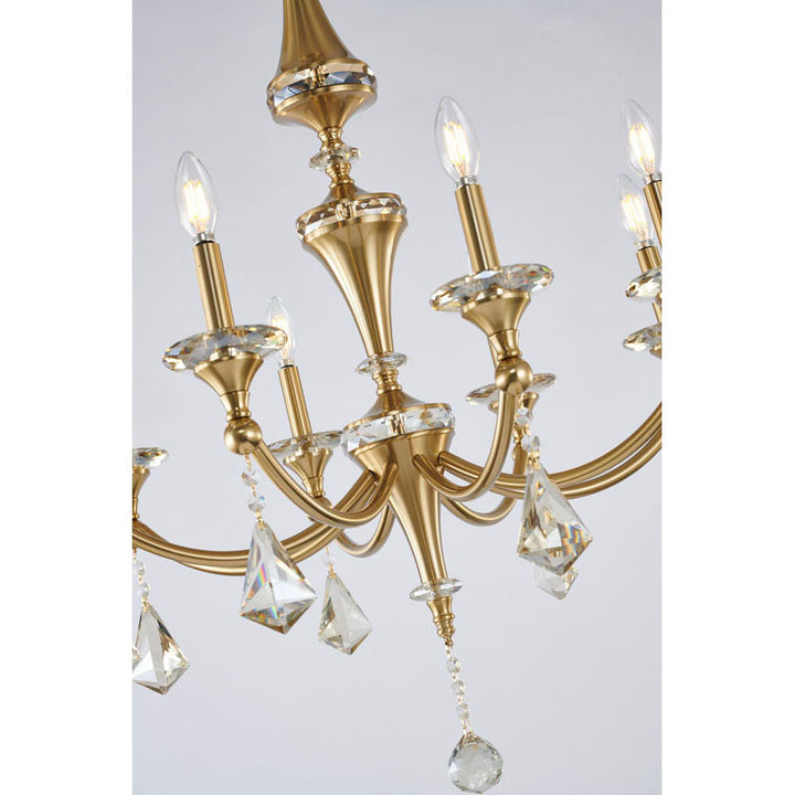 Frame Chandelier with Clear Hanging Crystals &amp; Accents