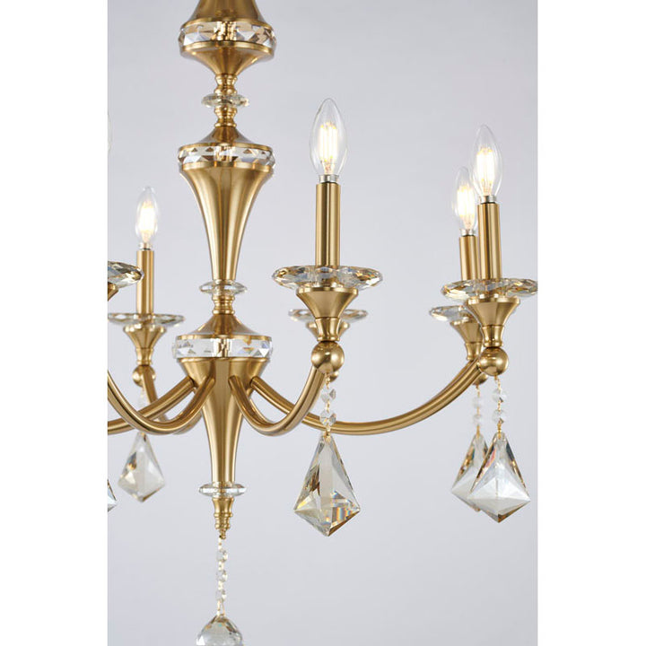 Frame Chandelier with Clear Hanging Crystals &amp; Accents