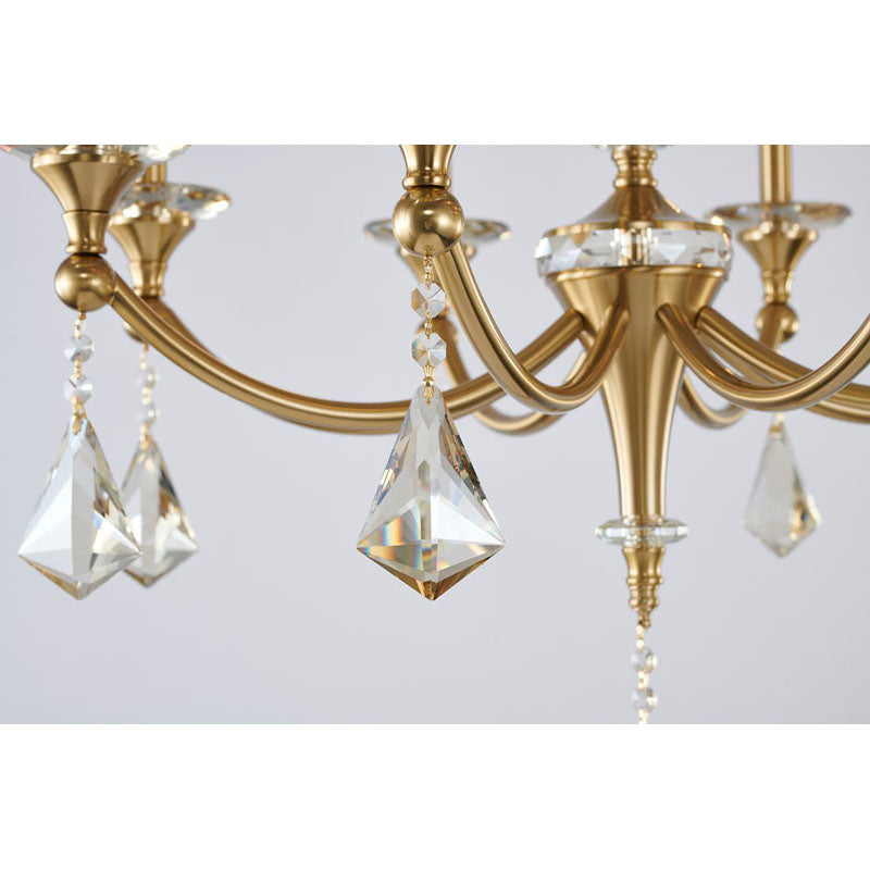 Frame Chandelier with Clear Hanging Crystals &amp; Accents