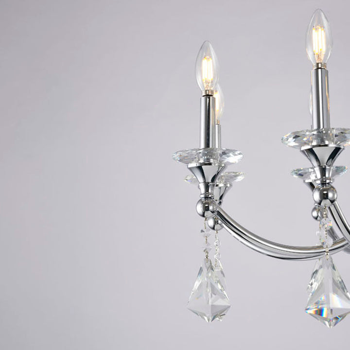 Frame Chandelier with Clear Hanging Crystals &amp; Accents