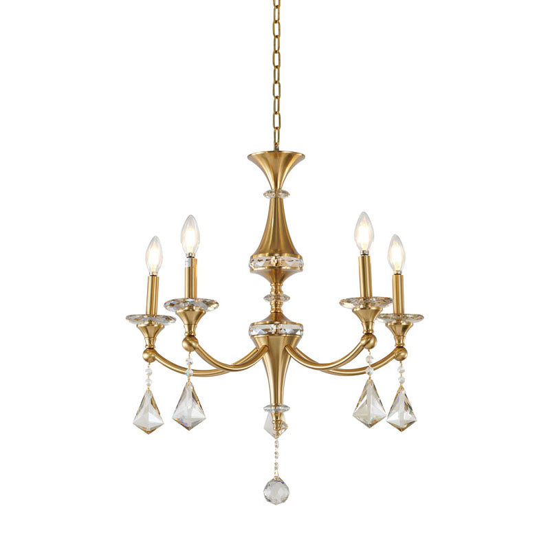 Frame Chandelier with Clear Hanging Crystals &amp; Accents