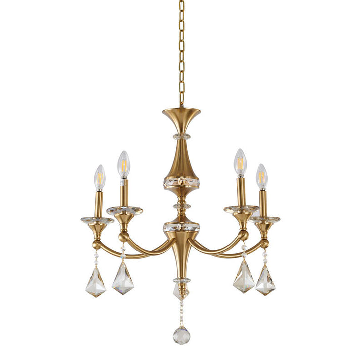 Frame Chandelier with Clear Hanging Crystals &amp; Accents