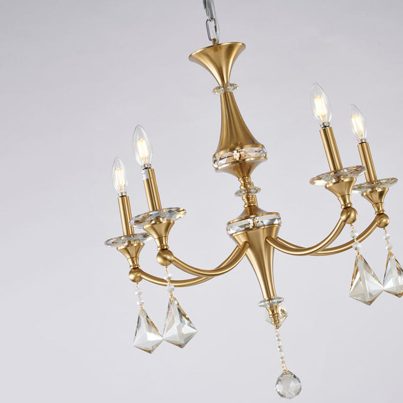Frame Chandelier with Clear Hanging Crystals &amp; Accents