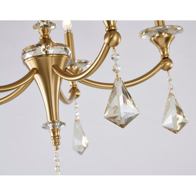 Frame Chandelier with Clear Hanging Crystals &amp; Accents