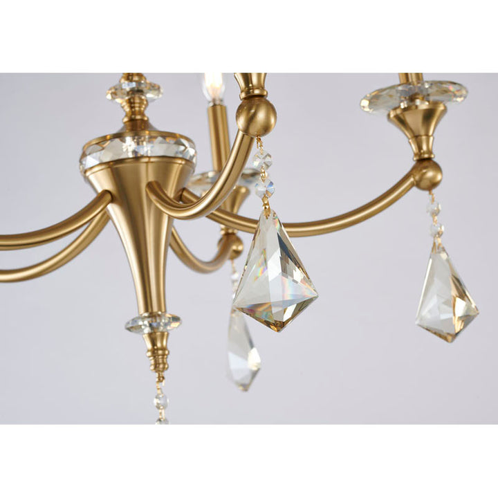 Frame Chandelier with Clear Hanging Crystals &amp; Accents