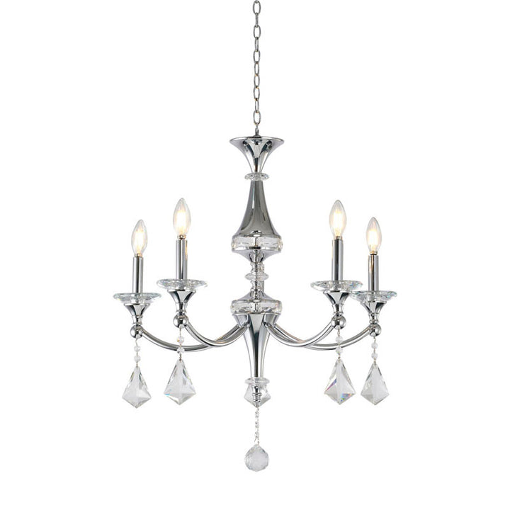 Frame Chandelier with Clear Hanging Crystals &amp; Accents