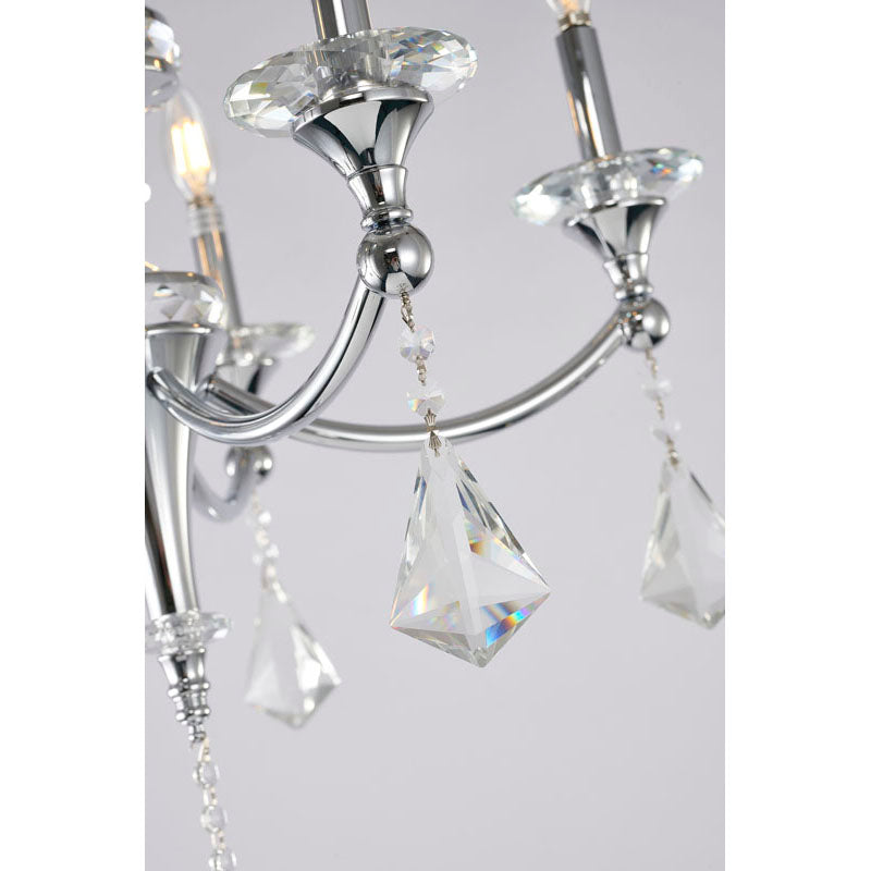 Frame Chandelier with Clear Hanging Crystals &amp; Accents