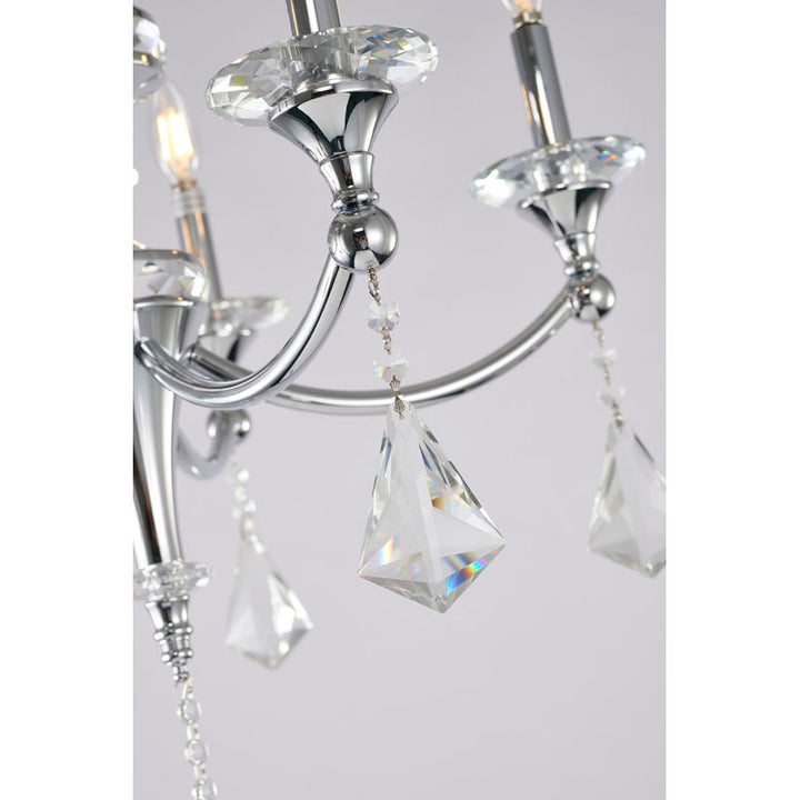 Frame Chandelier with Clear Hanging Crystals &amp; Accents