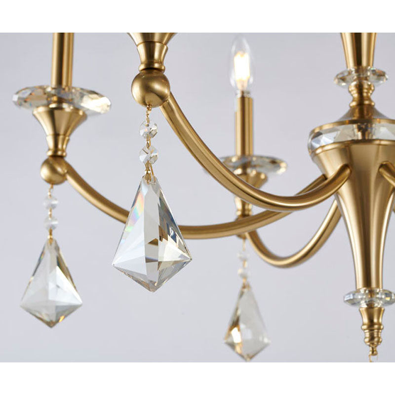 Frame Chandelier with Clear Hanging Crystals &amp; Accents