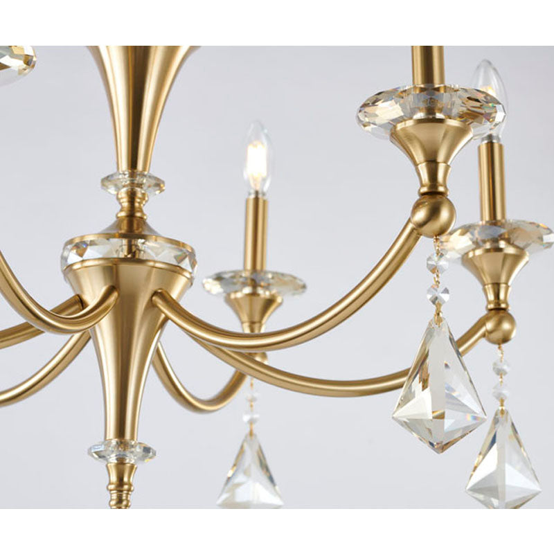 Frame Chandelier with Clear Hanging Crystals &amp; Accents