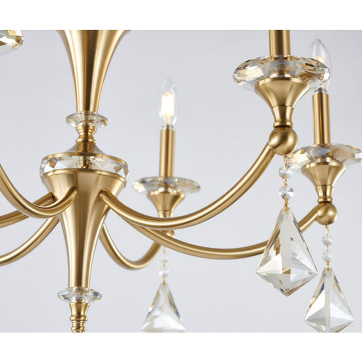 Frame Chandelier with Clear Hanging Crystals &amp; Accents