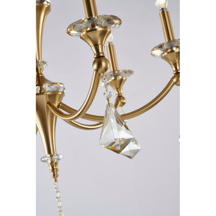 Frame Chandelier with Clear Hanging Crystals &amp; Accents