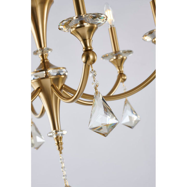 Frame Chandelier with Clear Hanging Crystals &amp; Accents