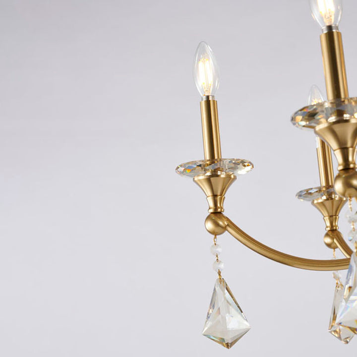 Frame Chandelier with Clear Hanging Crystals &amp; Accents