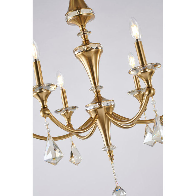 Frame Chandelier with Clear Hanging Crystals &amp; Accents