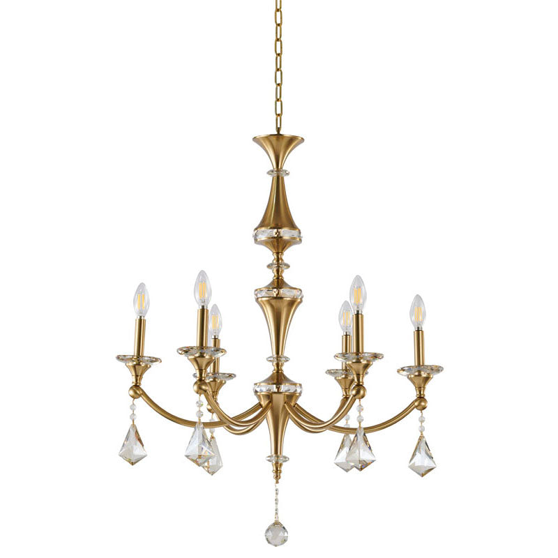 Frame Chandelier with Clear Hanging Crystals &amp; Accents