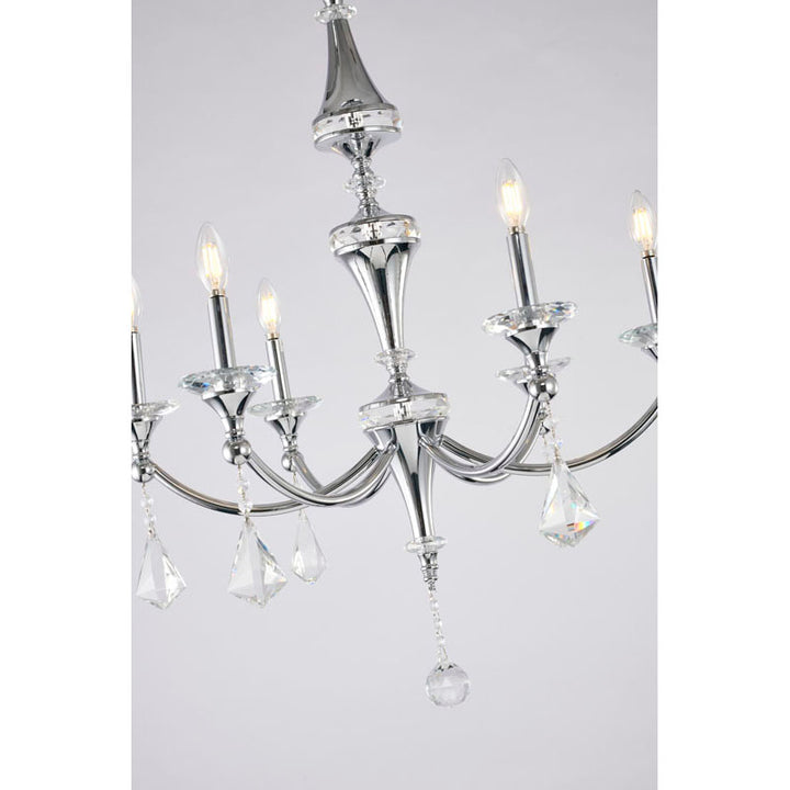 Frame Chandelier with Clear Hanging Crystals &amp; Accents