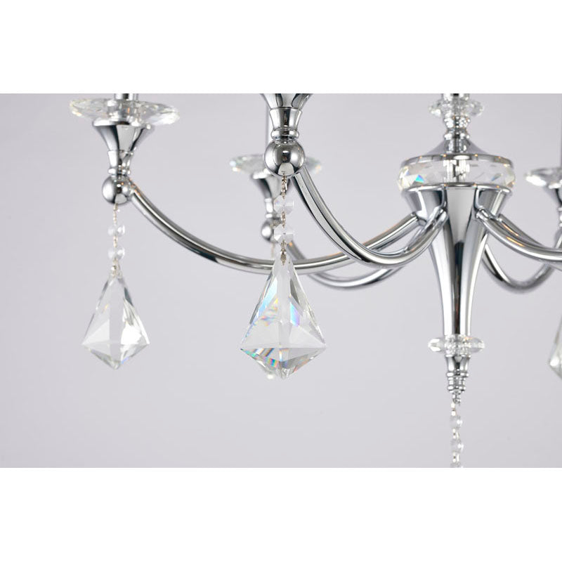 Frame Chandelier with Clear Hanging Crystals &amp; Accents
