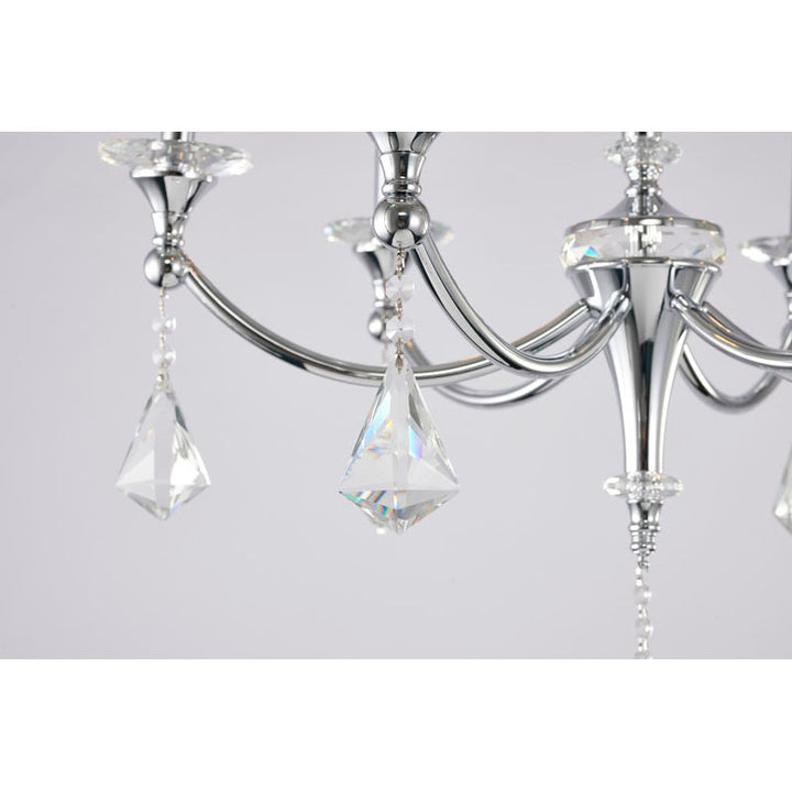 Frame Chandelier with Clear Hanging Crystals &amp; Accents