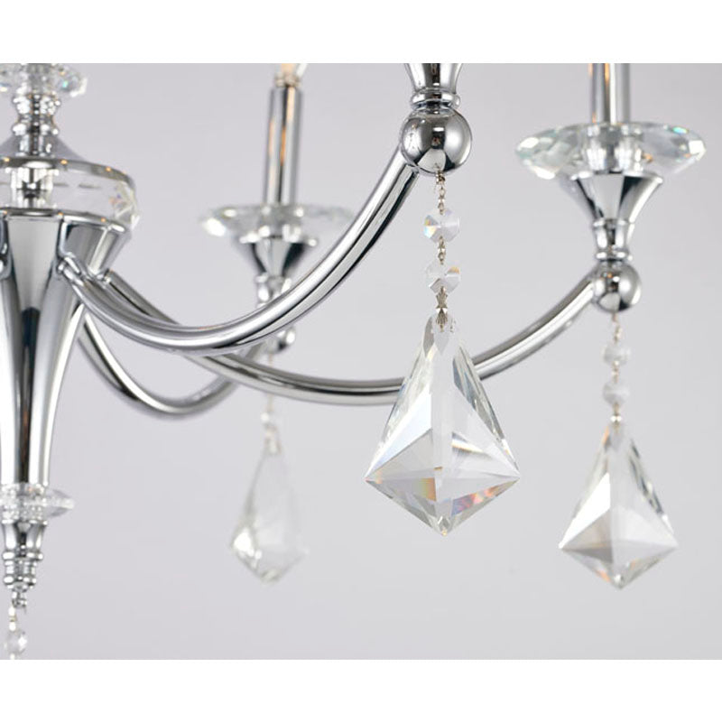 Frame Chandelier with Clear Hanging Crystals &amp; Accents