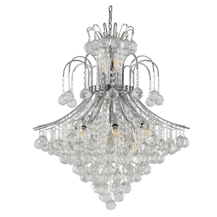 Frame Waterfall Chandelier with Clear Hanging Crystals by Bethel - view 2