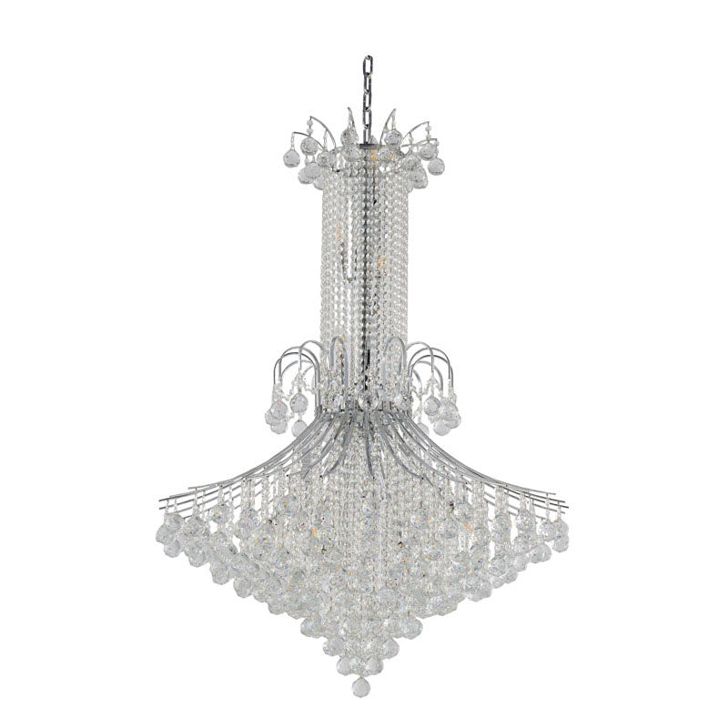 Chrome Waterfall Chandelier with Clear Hanging Crystals by Bethel - view 2