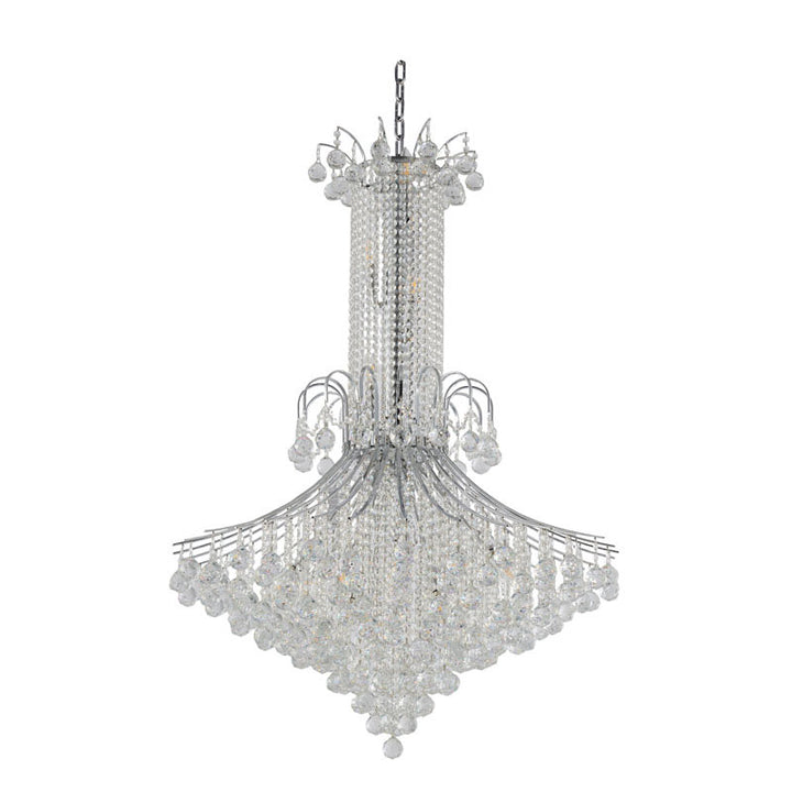 Chrome Waterfall Chandelier with Clear Hanging Crystals by Bethel - view 2