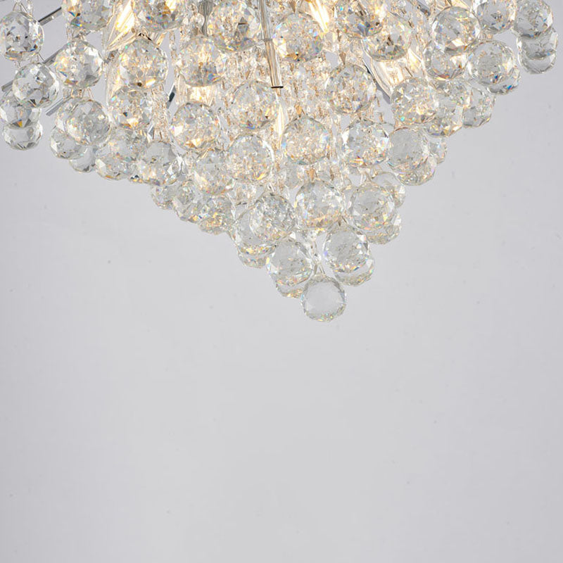 Chrome Waterfall Chandelier with Clear Hanging Crystals by Bethel - view 3