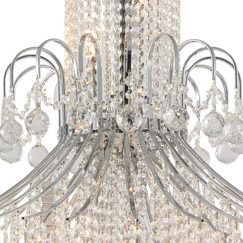 Chrome Waterfall Chandelier with Clear Hanging Crystals by Bethel - view 4