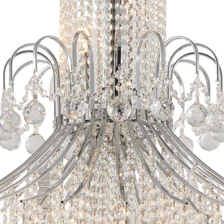 Chrome Waterfall Chandelier with Clear Hanging Crystals by Bethel - view 4