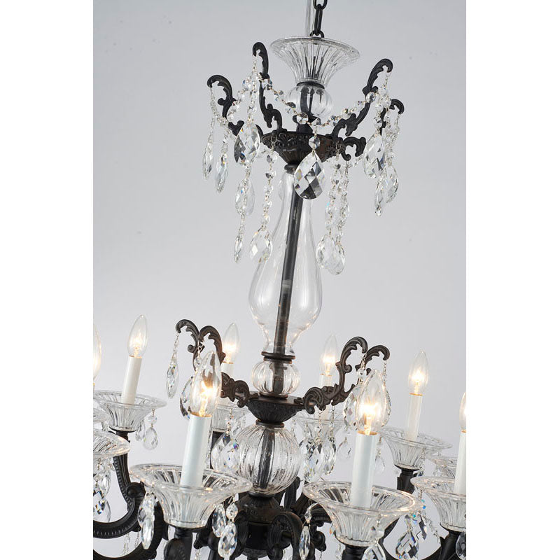 Metal Frame Chandelier with Clear Hanging Crystals (LA50) by Bethel - view 17
