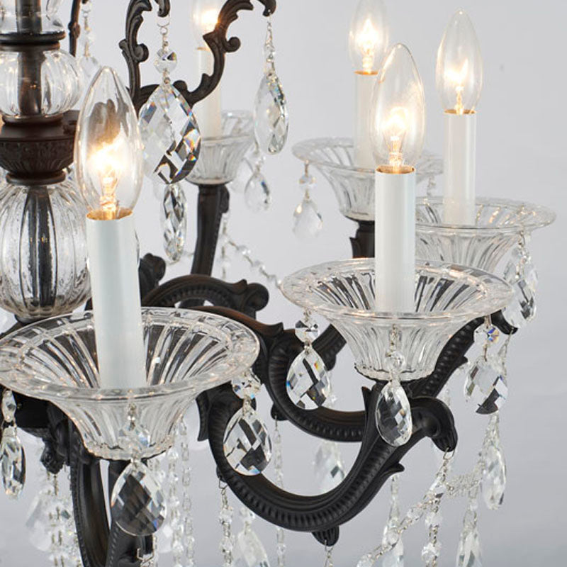 Metal Frame Chandelier with Clear Hanging Crystals (LA50) by Bethel - view 18
