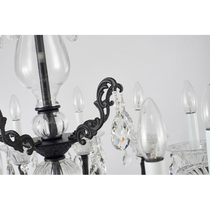 Metal Frame Chandelier with Clear Hanging Crystals (LA50) by Bethel - view 19