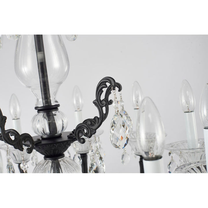 Metal Frame Chandelier with Clear Hanging Crystals (LA50) by Bethel - view 19