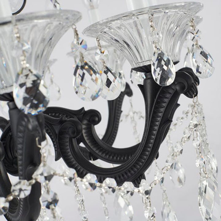 Metal Frame Chandelier with Clear Hanging Crystals (LA50) by Bethel - view 20