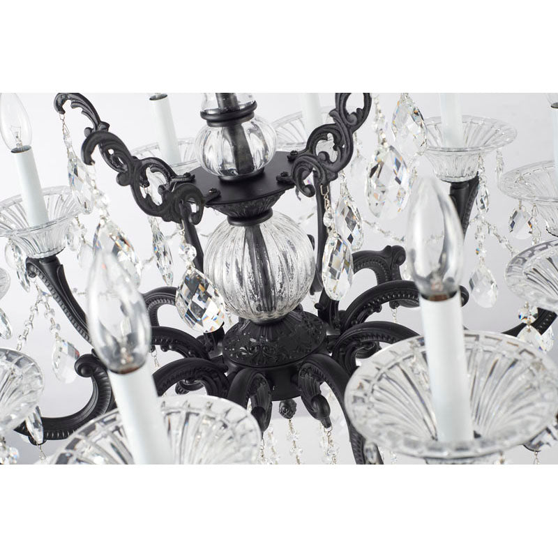 Metal Frame Chandelier with Clear Hanging Crystals (LA50) by Bethel - view 22
