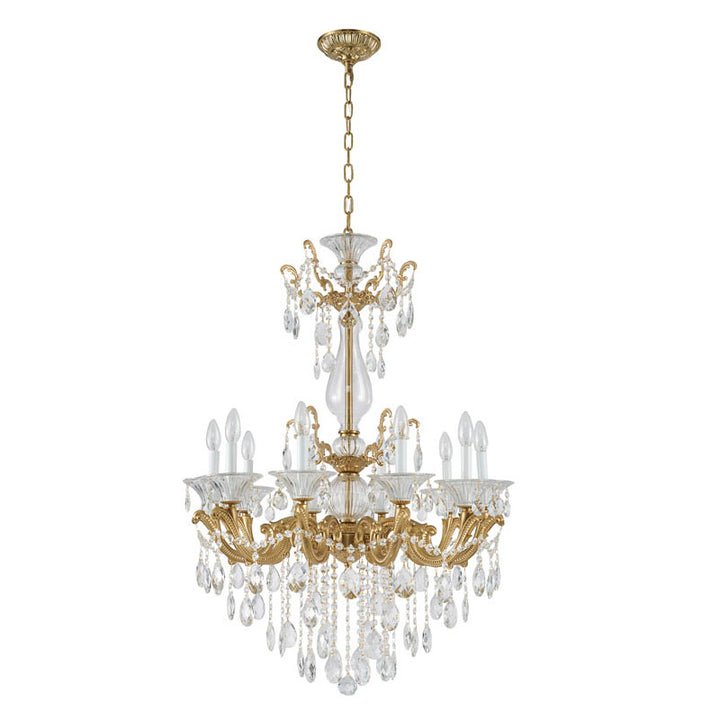 Metal Frame Chandelier with Clear Hanging Crystals (LA50) by Bethel - view 2