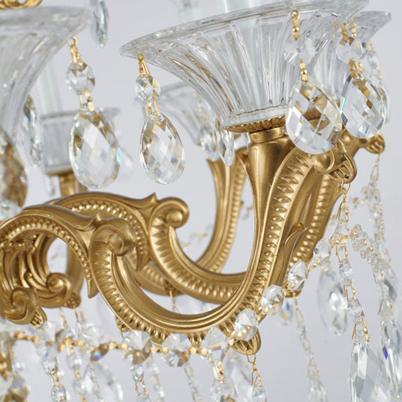 Metal Frame Chandelier with Clear Hanging Crystals (LA50) by Bethel - view 3