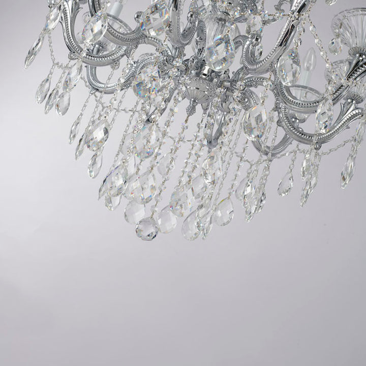 Metal Frame Chandelier with Clear Hanging Crystals (LA50) by Bethel - view 7
