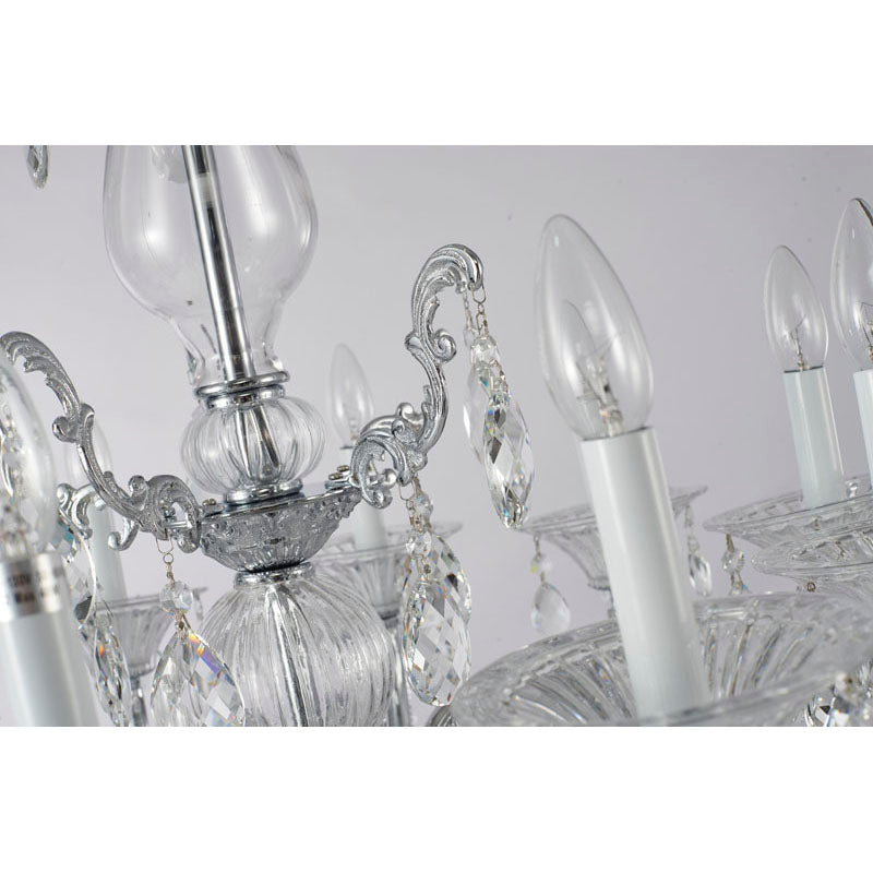 Metal Frame Chandelier with Clear Hanging Crystals (LA50) by Bethel - view 8