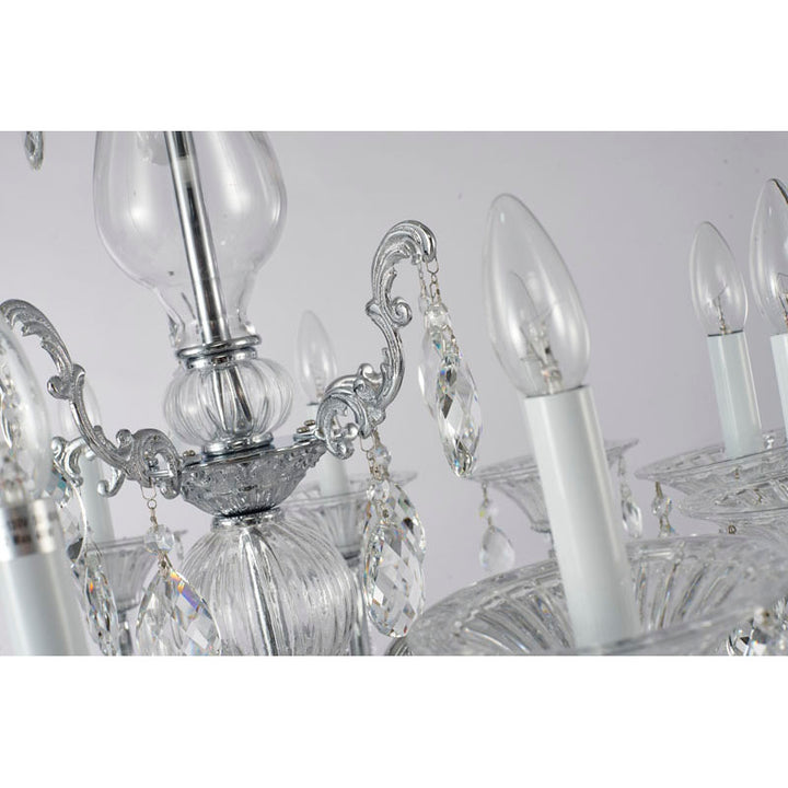 Metal Frame Chandelier with Clear Hanging Crystals (LA50) by Bethel - view 8