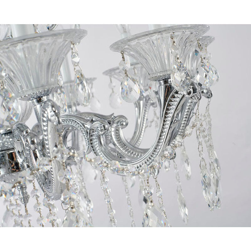 Metal Frame Chandelier with Clear Hanging Crystals (LA50) by Bethel - view 9