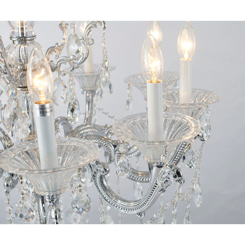 Metal Frame Chandelier with Clear Hanging Crystals (LA50) by Bethel - view 11