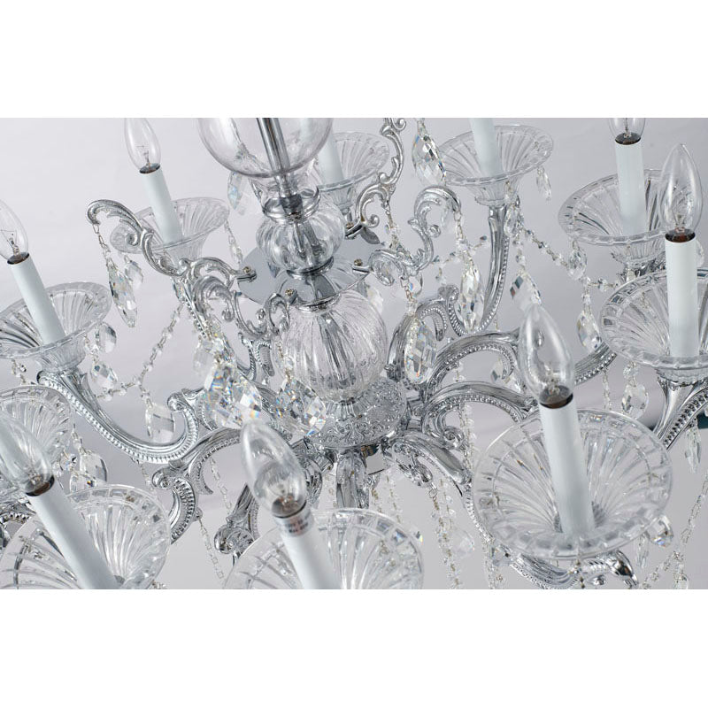 Metal Frame Chandelier with Clear Hanging Crystals (LA50) by Bethel - view 12