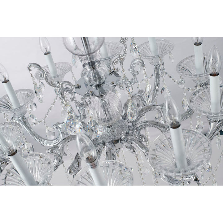 Metal Frame Chandelier with Clear Hanging Crystals (LA50) by Bethel - view 12