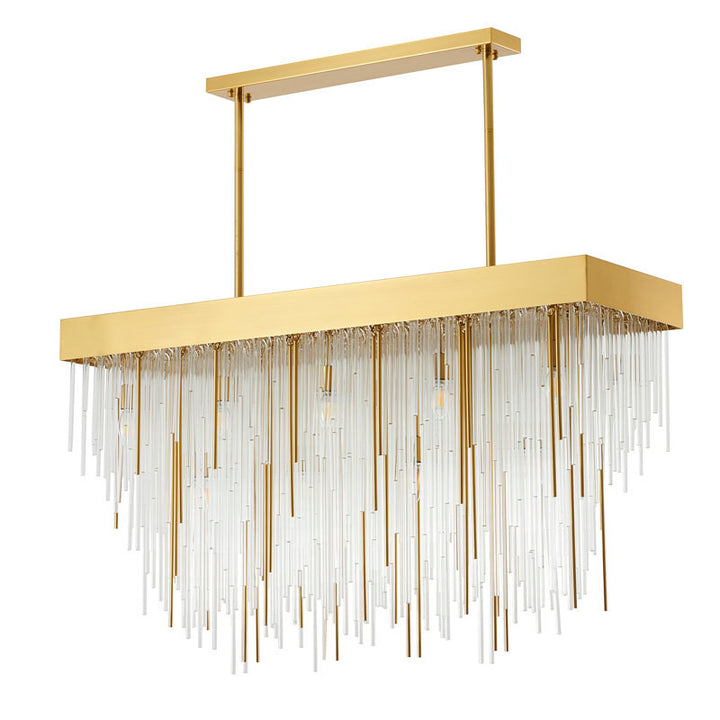 Rectangular Chandelier with Clear Hanging Looped Glass by Bethel - view 8