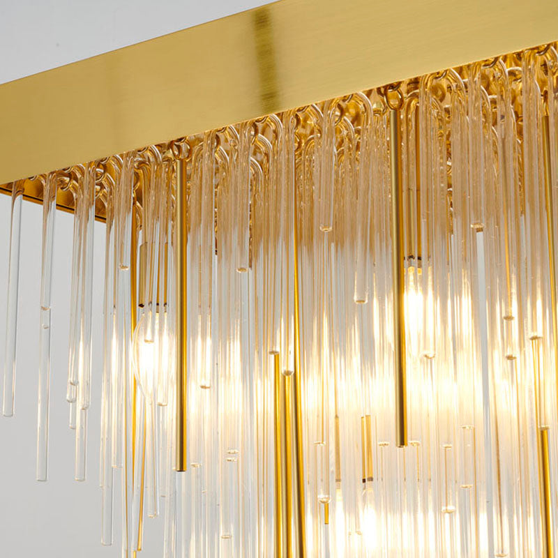 Rectangular Chandelier with Clear Hanging Looped Glass by Bethel - view 9