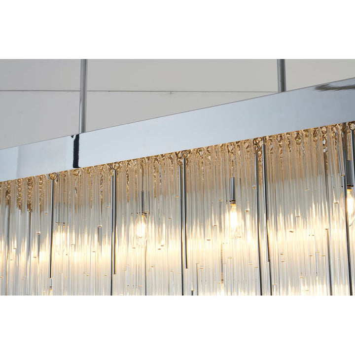 Rectangular Chandelier with Clear Hanging Looped Glass by Bethel - view 3