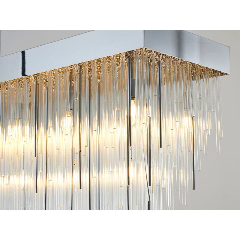Rectangular Chandelier with Clear Hanging Looped Glass by Bethel - view 4